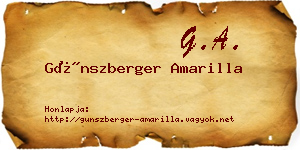 Günszberger Amarilla névjegykártya